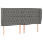 vidaXL Tête de lit avec oreilles Gris foncé 183x23x118/128 cm Tissu