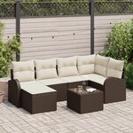 vidaXL Ensemble de Canapé de Jardin 6 Pièces avec Coussins Gris en Poly Rotin