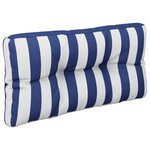 vidaXL Coussins de palette lot de 2 rayures bleues/blanches tissu