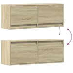 vidaXL Meuble TV mural avec lumières LED chêne sonoma 100x31x35 cm
