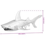 vidaXL Sculpture requin Argent 68x20x24 cm Aluminium