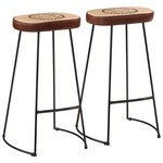 vidaXL Ensemble de bar 3 Pièces bois de manguier brut massif et métal