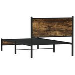 vidaXL Cadre de lit en métal sans matelas chêne fumé 107x203 cm