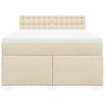 vidaXL Sommier à lattes de lit avec matelas Crème 140x190 cm Tissu