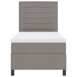 vidaXL Lit box spring avec matelas et LED taupe 80x200 cm tissu