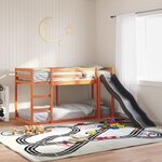 vidaXL Lit superposé avec toboggan et échelle 75x190cm bois pin massif