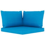 vidaXL Salon de jardin 6 Pièces avec coussins bleu clair Pin imprégné