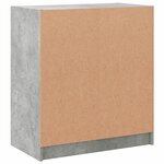 vidaXL Armoire latérale avec portes en verre gris béton 68x37x75 5 cm