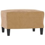 vidaXL Canapé à 3 places avec repose-pieds Marron 180 cm Velours
