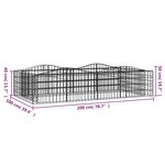 vidaXL Lit surélevé à gabions arqué 200x100x50 cm Fer galvanisé