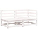vidaXL Canapé de jardin 2 places blanc bois de pin massif