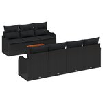 Ensemble de Sofa de Jardin 8 Pièces avec Coussins Noir Poly Rotin Acacia vidaXL