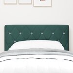vidaXL Tête de lit LED Bouton en cristal capitonné vert foncé 80 cm velours