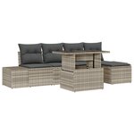 vidaXL Ensemble de canapé de jardin 6 pièces avec coussins gris clair en poly rotin