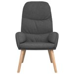 vidaXL Chaise de relaxation avec tabouret Gris foncé Tissu