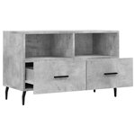 vidaXL Meuble TV Gris béton 80x36x50 cm Bois d'ingénierie