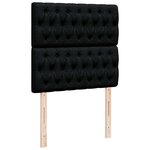 vidaXL Sommier à lattes de lit et matelas Noir 80x200 cm Tissu