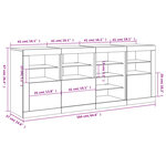 vidaXL Buffet avec lumières LED chêne fumé 164x37x67 cm