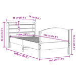 vidaXL Cadre de lit sans matelas cire marron 75x190 cm bois pin massif