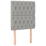 vidaXL Tête de lit à LED Gris clair 80x7x118/128 cm Tissu