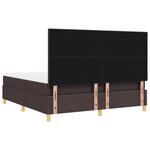 vidaXL Lit avec sommier à ressort et matelas marron foncé super king en tissu