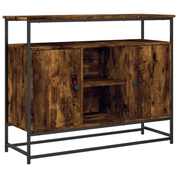 vidaXL Buffet chêne fumé 100x35x80 cm bois d'ingénierie