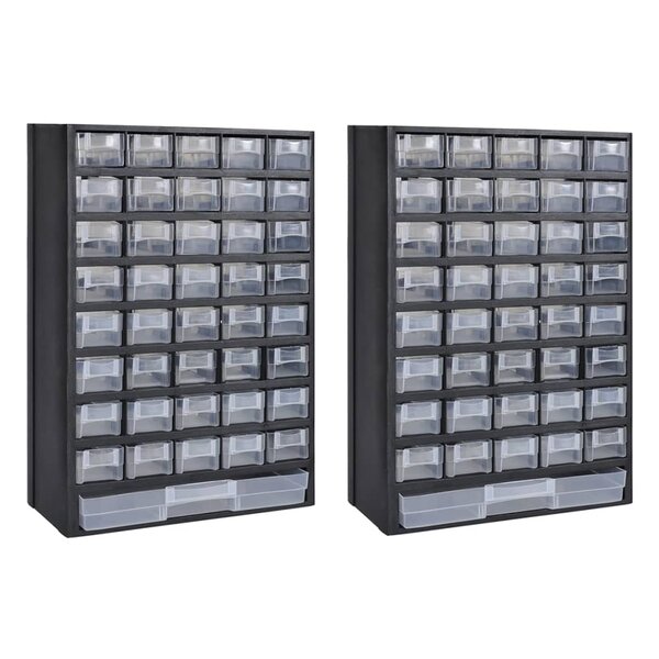vidaXL Boîte à outils de rangement avec 41 tiroirs 2 Pièces Plastique
