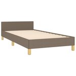 vidaXL Cadre de lit avec tête de lit Taupe 100x200 cm Tissu