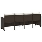 vidaXL Chaise longue avec coussins marron résine tressée