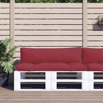 vidaXL Coussins de palette lot de 2 rouge bordeaux tissu