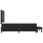 vidaXL Lit à Ressorts avec Matelas & Banc Noir 120x190 cm Velours