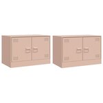 vidaXL Meubles TV 2 Pièces rose 67x39x44 cm acier