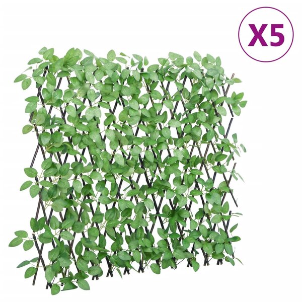 vidaXL Treillis de lierre artificiel extensible 5 Pièces vert 180x65 cm