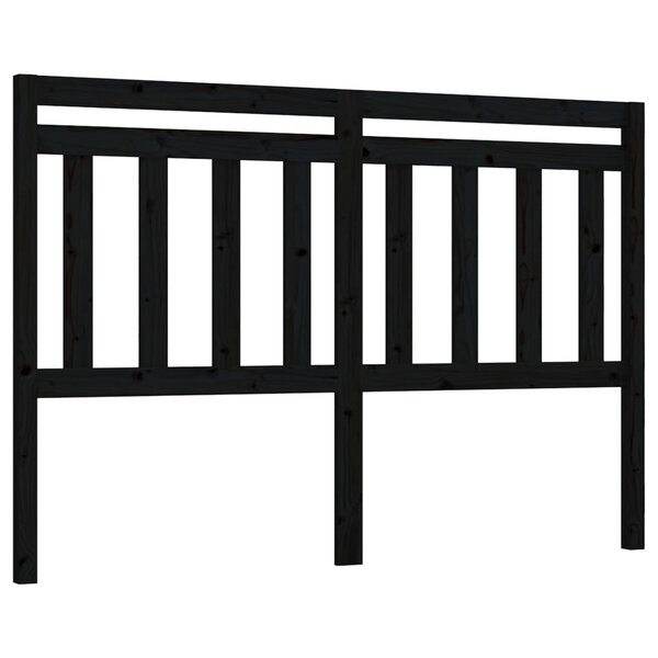 vidaXL Tête de lit Noir 156x4x100 cm Bois massif de pin