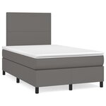 vidaXL Sommier à lattes de lit avec matelas gris 120x190 cm similicuir