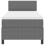 vidaXL Lit à Sommier avec Matelas & Lumière LED Gris 80x200 cm Tissu en velours côtelé