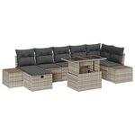 vidaXL Ensemble de canapé de jardin 8 pièces avec coussins gris en poly rotin