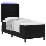 Lit Box Spring vidaXL avec Matelas & LED Noir 80x200 cm Tissu