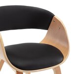 vidaXL Chaises à manger lot de 2 noir bois courbé et similicuir