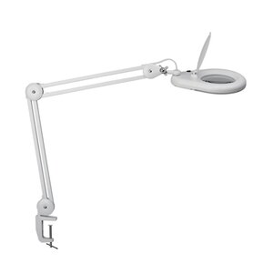Lampe de bureau LED Viso, Puissance 8W,  Durée 20 000h, Loupe intégrée, Blanc