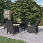 vidaXL Ensemble de salle à manger de jardin 5 Pièces Gris foncé