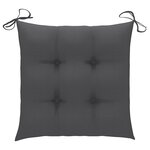 vidaXL Chaises de jardin avec coussins anthracite lot de 8 Teck massif