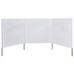 vidaXL Paravent 3 panneaux Tissu 400 x 160 cm Blanc sable