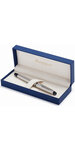 Waterman expert stylo plume  acier inoxydable  plume moyenne  encre bleue  coffret cadeau