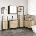 Ensemble de meubles de salle de bain 5 pièces en chêne Sonoma  en bois d'ingénierie