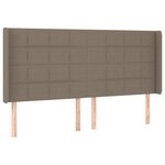 vidaXL Tête de lit avec oreilles Taupe 163x16x118/128 cm Tissu