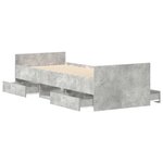 vidaXL Cadre de lit sans matelas gris béton 90x190 cm
