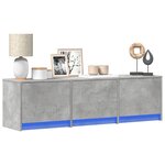 vidaXL Meuble TV avec LED gris béton 140x34x40 cm bois d'ingénierie
