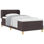 Lit à ressorts vidaXL avec matelas marron foncé 90x200 cm en tissu