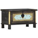 vidaXL Coffre de rangement Noir 80x40x45 cm Bois de manguier massif